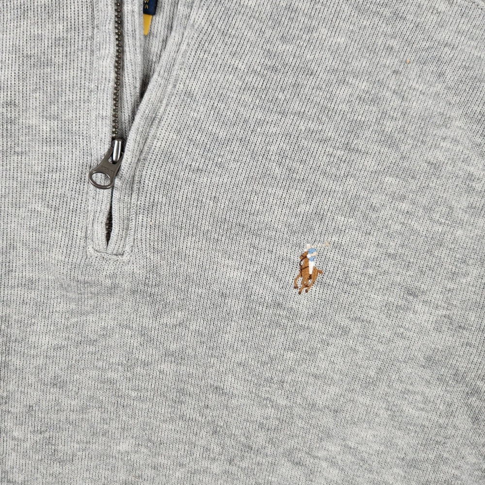 Polo Ralph Lauren 1/4 Pullover Sweater Boys Size L 14-16 Heather Grey - Picture 7 of 8
